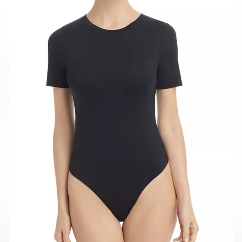 Good American Black Short Sleeve Scuba Bodysuit Thong Bottom, Size XXL (5) - Picture 1 of 9